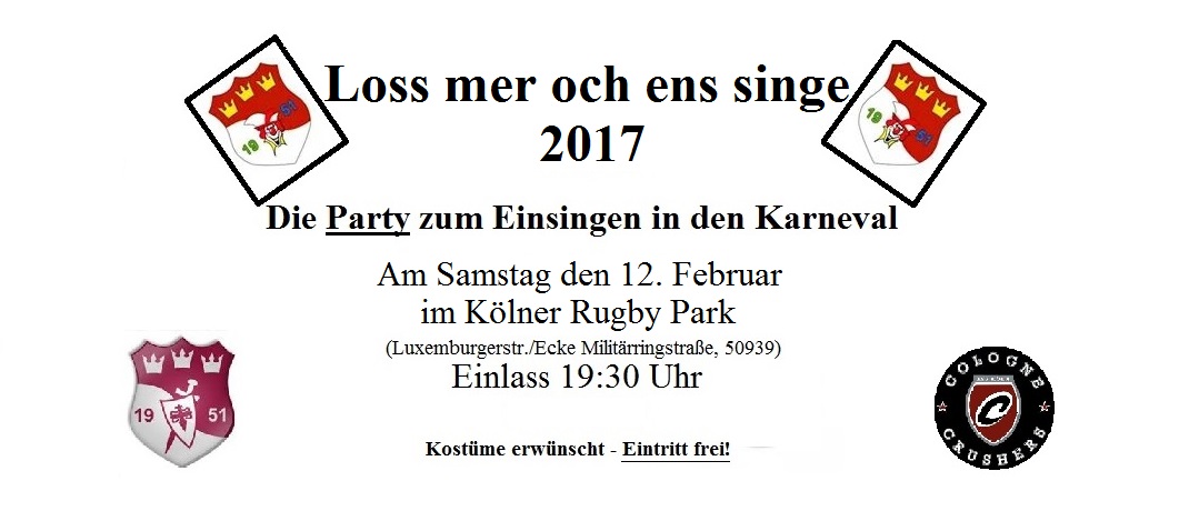 Loss mer och ens singe 2017 mit Chris Wake im Kölner Rugby Park