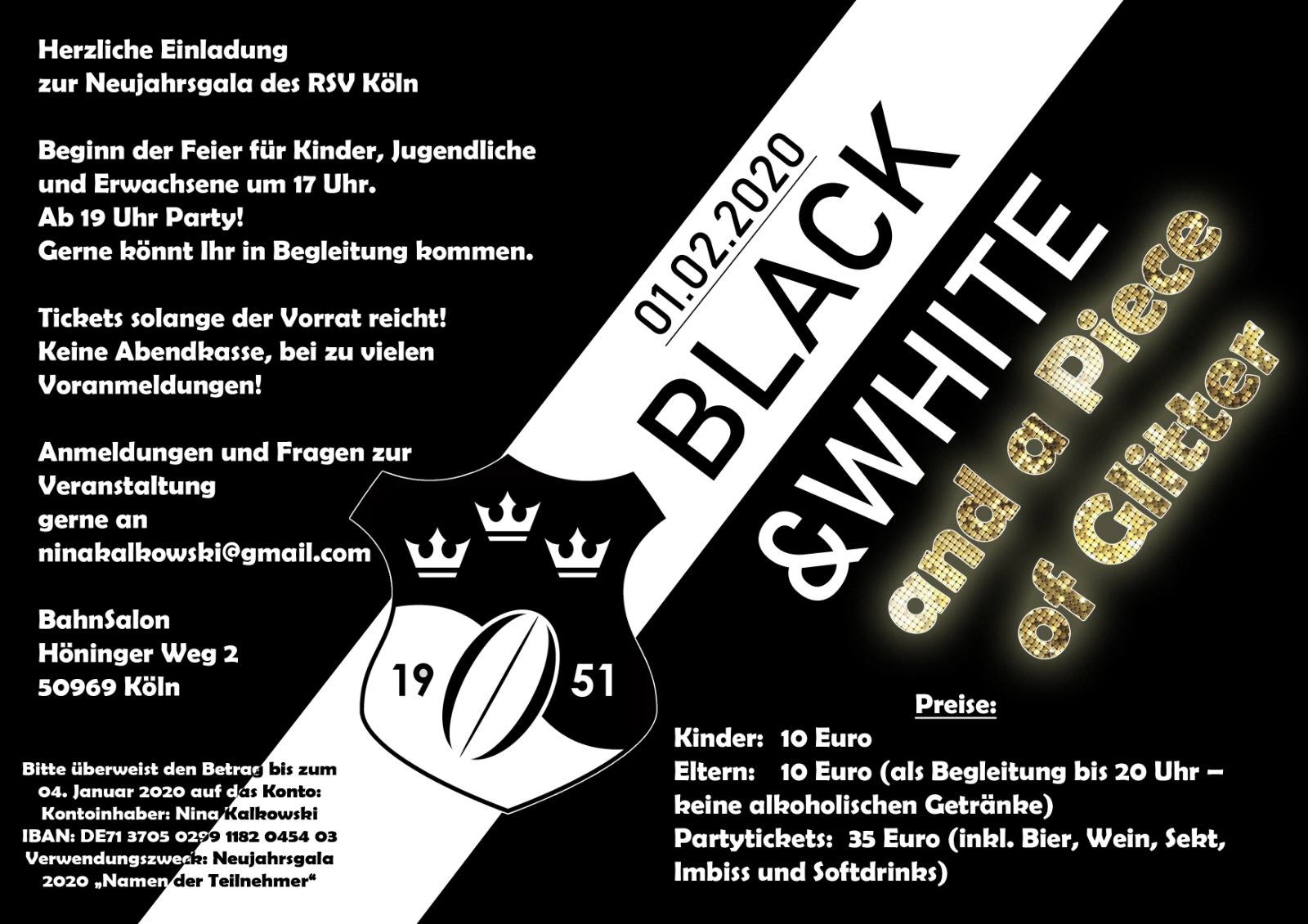 Neujahrsgala des RSV Köln – Black & White and a Piece of Glitter